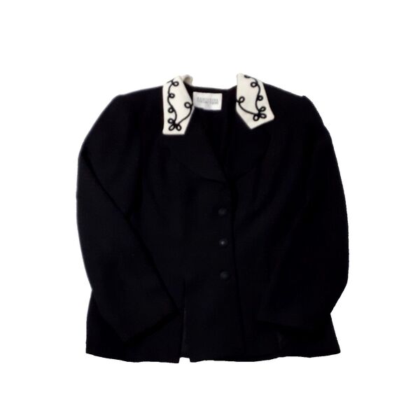 Executive Collection Women's Black 100% Poly 1 Piece Blazer Jacket Size 2 # 6 - Picture 4 of 7